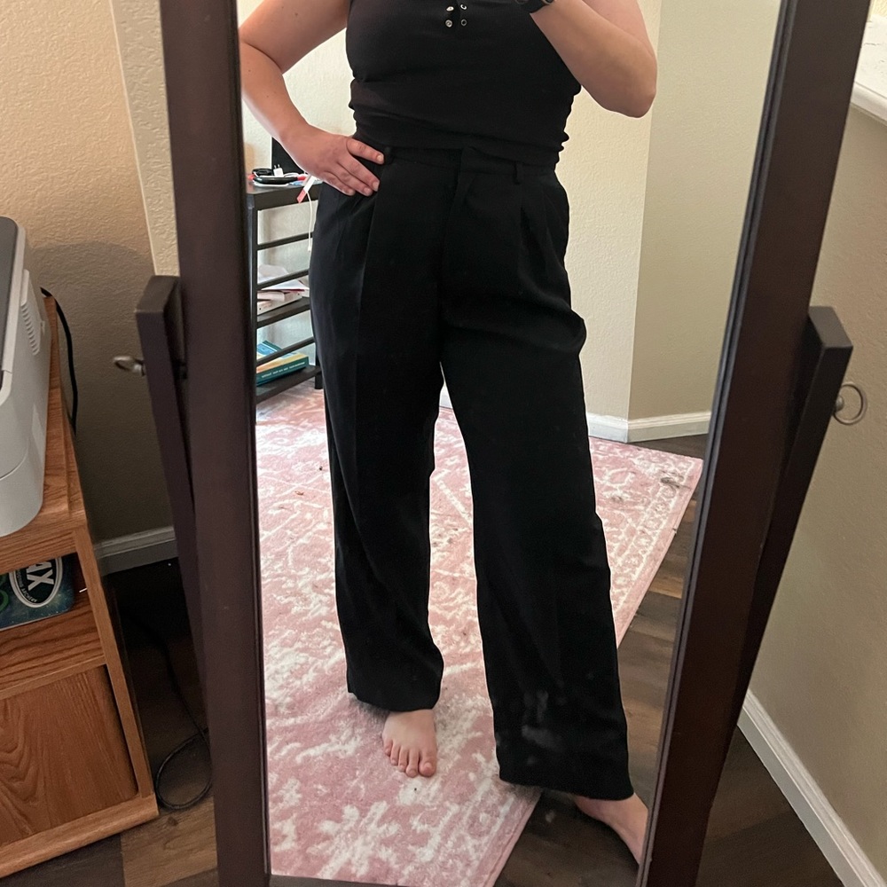 VINTAGE LIZ CLAIBORNE Black Trouser Straight Leg Pants | 12